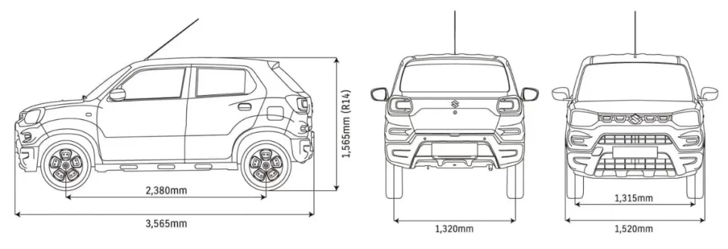 DIMENSI SUZUKI S-PRESSO